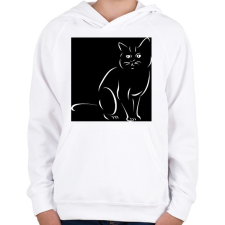 PRINTFASHION Cat - Gyerek kapucnis pulóver - Fehér gyerek pulóver, kardigán