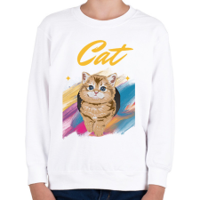 PRINTFASHION CAT - Gyerek pulóver - Fehér gyerek pulóver, kardigán