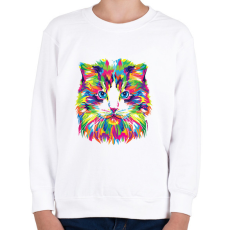 PRINTFASHION Cat - Gyerek pulóver - Fehér