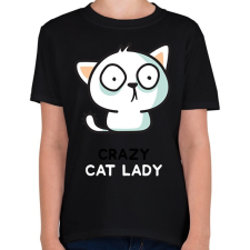 PRINTFASHION Cat lady  - Gyerek póló - Fekete gyerek póló