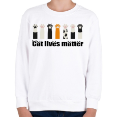 PRINTFASHION Cat lives matter  - Gyerek pulóver - Fehér