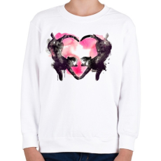 PRINTFASHION Cat love - Gyerek pulóver - Fehér