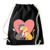 PRINTFASHION Cat Love - Sportzsák, Tornazsák - Fekete