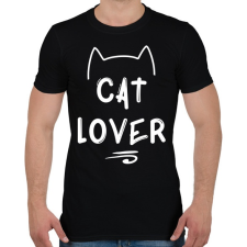 PRINTFASHION Cat Lover - Férfi póló - Fekete férfi póló