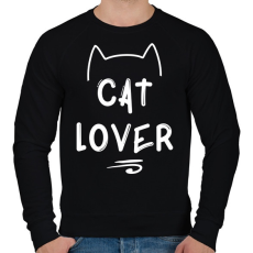 PRINTFASHION Cat Lover - Férfi pulóver - Fekete