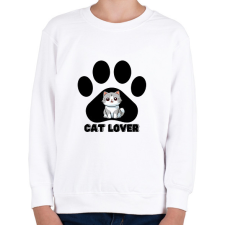 PRINTFASHION Cat Lover - Gyerek pulóver - Fehér gyerek pulóver, kardigán
