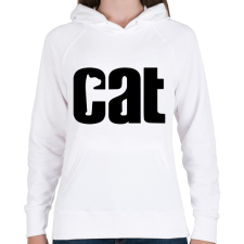 PRINTFASHION cat - Női kapucnis pulóver - Fehér női pulóver, kardigán