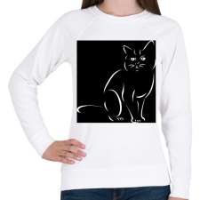 PRINTFASHION Cat - Női pulóver - Fehér női pulóver, kardigán