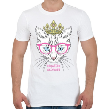 PRINTFASHION Cat princess - Férfi póló - Fehér férfi póló