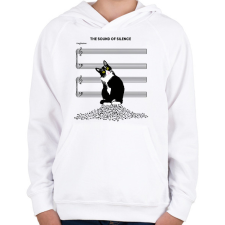 PRINTFASHION cat silent - Gyerek kapucnis pulóver - Fehér gyerek pulóver, kardigán