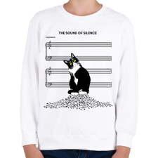 PRINTFASHION cat silent - Gyerek pulóver - Fehér gyerek pulóver, kardigán