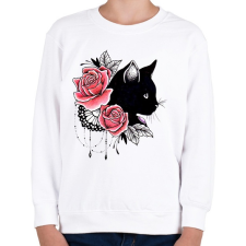 PRINTFASHION Cat tattoo - Gyerek pulóver - Fehér gyerek pulóver, kardigán