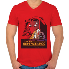 PRINTFASHION Cat Wars - Férfi V-nyakú póló - Piros férfi póló