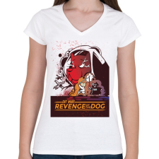 PRINTFASHION Cat Wars - Női V-nyakú póló - Fehér női póló