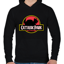 PRINTFASHION Catassic Park - Férfi kapucnis pulóver - Fekete férfi pulóver, kardigán