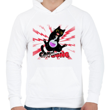 PRINTFASHION CATBONG - Férfi kapucnis pulóver - Fehér férfi pulóver, kardigán