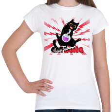 PRINTFASHION CATBONG - Női póló - Fehér