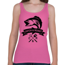 PRINTFASHION Catch and Roast fekete - Női atléta - Rózsaszín