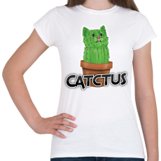 PRINTFASHION Catctus - Női póló - Fehér