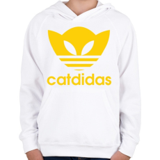 PRINTFASHION Catdidas - Gyerek kapucnis pulóver - Fehér