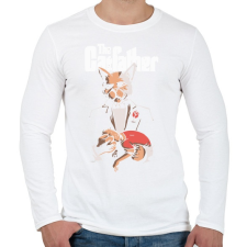 PRINTFASHION Catfather - sötét alaphoz - Férfi hosszú ujjú póló - Fehér férfi póló