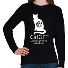 PRINTFASHION CatGPT - Női pulóver - Fekete
