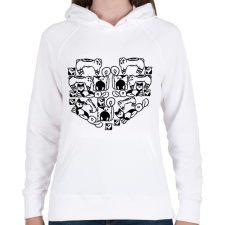 PRINTFASHION catheart.b - Női kapucnis pulóver - Fehér női pulóver, kardigán