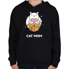 PRINTFASHION CATMOM - Gyerek kapucnis pulóver - Fekete gyerek pulóver, kardigán