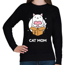 PRINTFASHION CATMOM - Női pulóver - Fekete női pulóver, kardigán