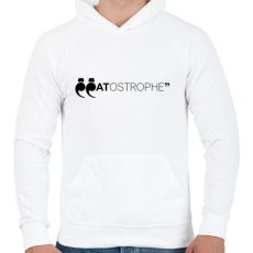 PRINTFASHION CATostrophe - Férfi kapucnis pulóver - Fehér