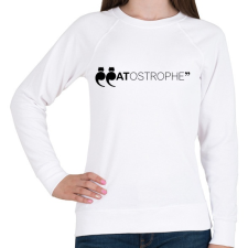 PRINTFASHION CATostrophe - Női pulóver - Fehér női pulóver, kardigán