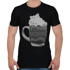 PRINTFASHION catpuccinoBW - Férfi póló - Fekete férfi póló