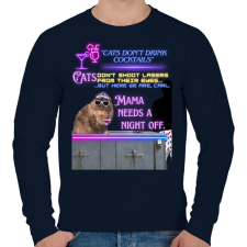 PRINTFASHION Cats don't drink cocktails - Férfi pulóver - Sötétkék férfi pulóver, kardigán