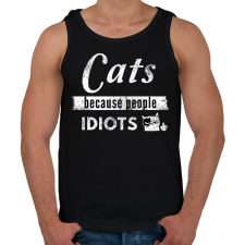 PRINTFASHION CATS - Férfi atléta - Fekete atléta, trikó