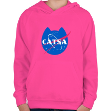 PRINTFASHION CATSA - Gyerek kapucnis pulóver - Fukszia