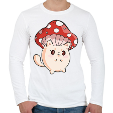 PRINTFASHION CatShroom - Férfi hosszú ujjú póló - Fehér férfi póló