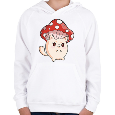 PRINTFASHION CatShroom - Gyerek kapucnis pulóver - Fehér