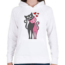PRINTFASHION Catslove - Női kapucnis pulóver - Fehér