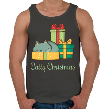 PRINTFASHION Catty Christmas - Férfi atléta - Sötétszürke atléta, trikó
