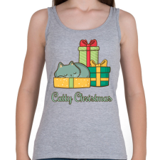 PRINTFASHION Catty Christmas - Női atléta - Sport szürke női trikó