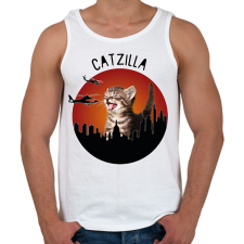PRINTFASHION Catzilla - Férfi atléta - Fehér atléta, trikó