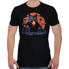 PRINTFASHION Catzilla - Férfi póló - Fekete férfi póló