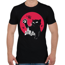 PRINTFASHION Catzilla - Férfi póló - Fekete férfi póló