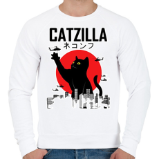 PRINTFASHION Catzilla - Férfi pulóver - Fehér