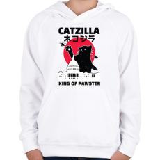 PRINTFASHION Catzilla - Gyerek kapucnis pulóver - Fehér