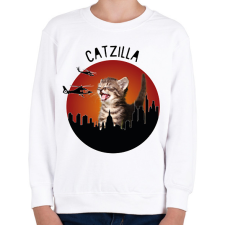 PRINTFASHION Catzilla - Gyerek pulóver - Fehér gyerek pulóver, kardigán