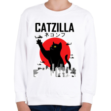 PRINTFASHION Catzilla - Gyerek pulóver - Fehér gyerek pulóver, kardigán