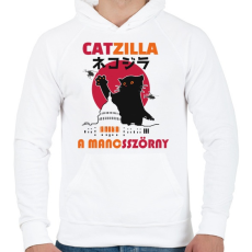 PRINTFASHION Catzilla  mancsszörny - Férfi kapucnis pulóver - Fehér
