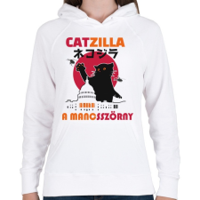 PRINTFASHION Catzilla  mancsszörny - Női kapucnis pulóver - Fehér női pulóver, kardigán