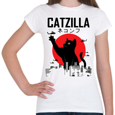 PRINTFASHION Catzilla - Női póló - Fehér